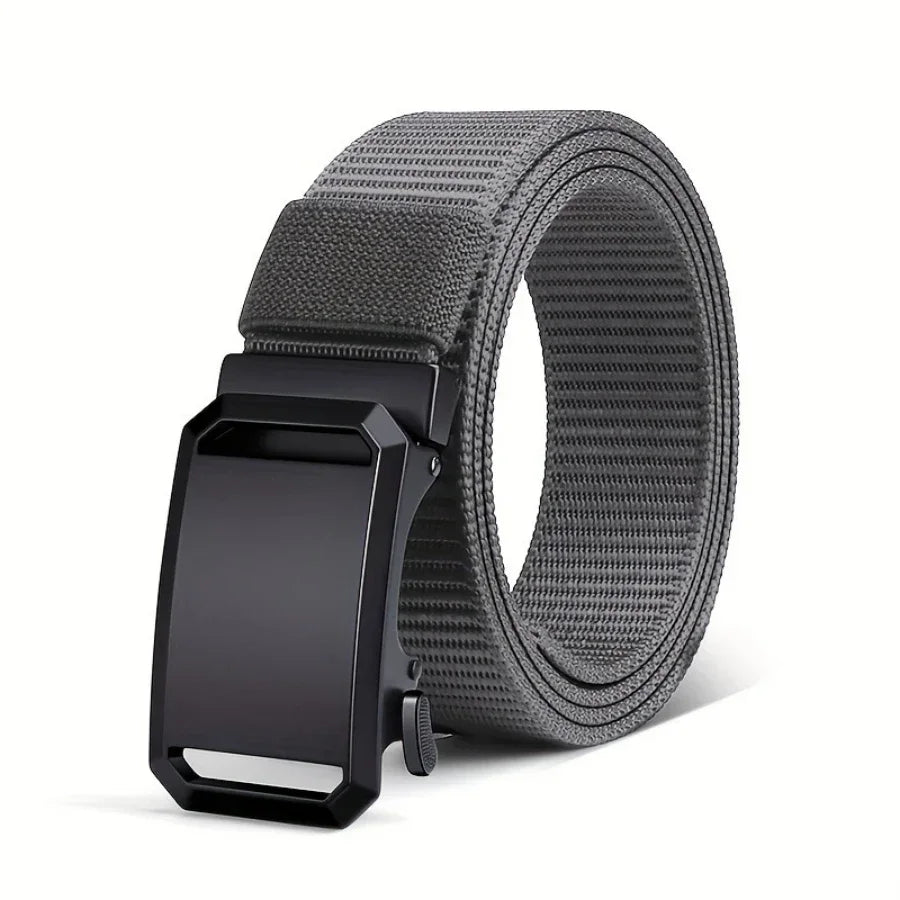 Quick Release Belt Automatic Buckle, Tactical Military Canvas Webbing for Men, Durable Outdoor Workwear Training Pants