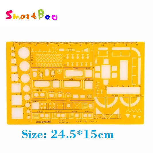 1:50 Scale Architect Drawing Template House Plan Interior Design Decoration Furniture Building Formwork Stencils Drafting Tools