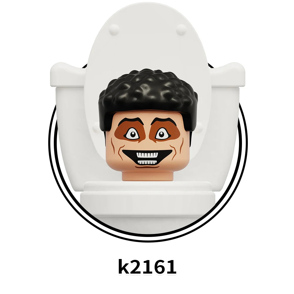 MOOXI Actionfiguren Teile Set MOC Steine Skibidi Toilet Man DIY Baustein Lernspielzeug für Kinder Figuren Geburtstagsgeschenk