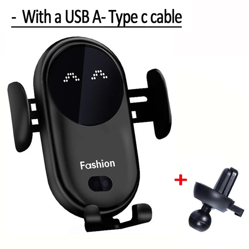 VIKEFON Car Wireless Charger Car Phone Holder for iPhone 17-12 Pro Max 11 Pro X MAX 8 7 Plus Intelligent Infrared Phone Holder - Shoppiline