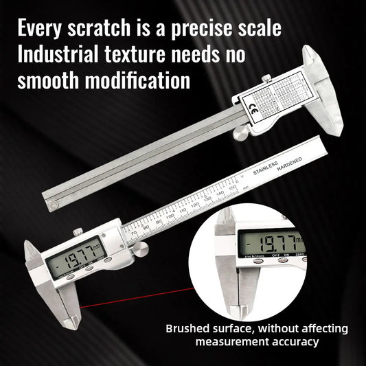6 Inch 150mm Digital Vernier Caliper Stainless Steel Micrometer Measuring Tool Depth Ruler - Shoppiline