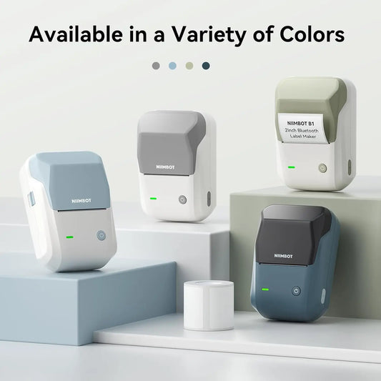 NIIMBOT B1 Portable Thermal Printer With Tapes 2 Inch Adhesive Label Machine Mini Bluetooth Sticker Maker Waterproof Labels Roll - Shoppiline