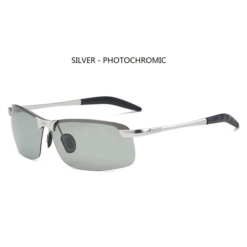 Men Photochromic Polarized Sunglasses Driving Fishing Chameleon Glasses Change Color Sun Glasses Day Night Vision Eyewear