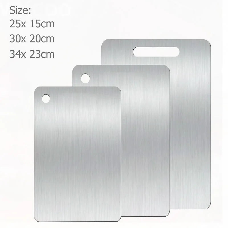 WXCOO Chopping Board Stainless Steel Double Sided Thickened Kneading Dough Board Kitchen Household Fruit Cutting Block