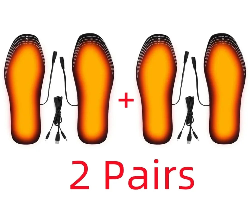 USB Beheizbare Einlegesohlen für Schuhe Elektrische Fußwärmer-Pads Winter Fußwärmer Sockenmatte Outdoor Sport Schuhheizsohle