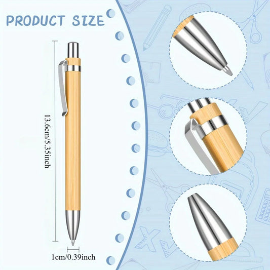 5/10/20/30/50/100PCS Bamboo Ballpoint Pen Stationery Party Pens Office School Supplies Business Gifts