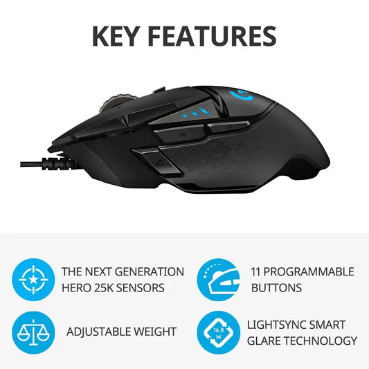 Logitech G502hero Master Wired Gaming Mouse 502 Esports Machinery Eat Chicken Macro CS Programming Peripheral - Shoppiline
