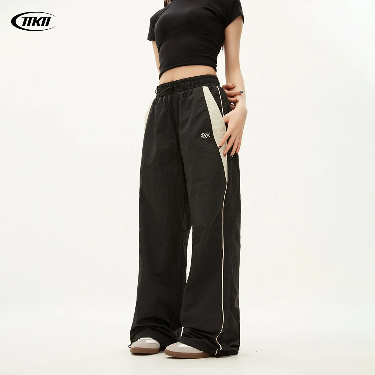 Damen lässige Jogginghosen Mode Streetwear Übergroße Sport-Weite Beinhosen Hip Hop Y2k Sweatpants High Waist Baggy Hosen