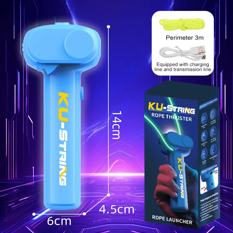 USB Rechargeable Glow String Launcher Toy Luminous Rope Shooter ABS Decompression Fidget Toy 3M Yarn for Kids Adults Party Gift