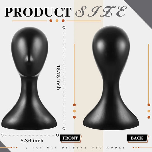 16 Inch Professional Mannequin Head Plastic, Realistic Durable Women Model Torso Styling for Wig,Hat, Mask, Headdress, Jewelry