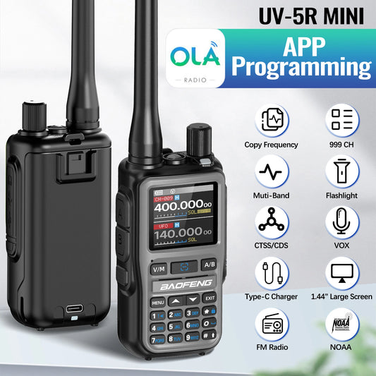 BAOFENG UV-5R Mini Walkie Talkie Multi Band Bluetooth Programming Wireless Copy Frequency 999CH AM FM Long Range Two Way Radio - Shoppiline
