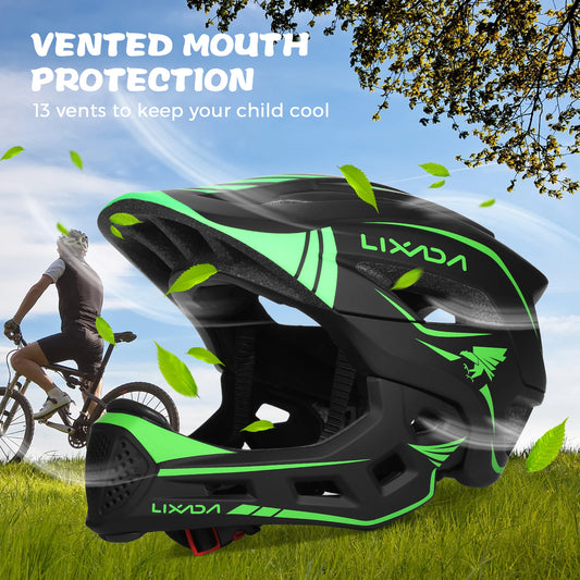 Lixada Kids Full Face Helmet Detachable Children Sports Safety Bike Helmet Protective Gear for Cycling Skateboarding Roller Skat - Shoppiline