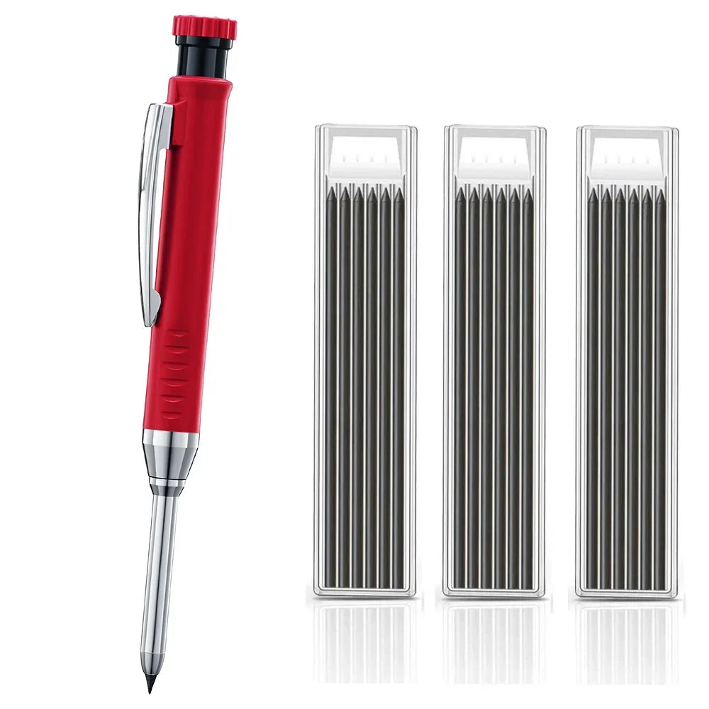 Woodworking Mechanical Pencil Set, Deep Hole Marking and Drawing, 2.8mm Reliable and Durable Lead, for Carpenters Engineering