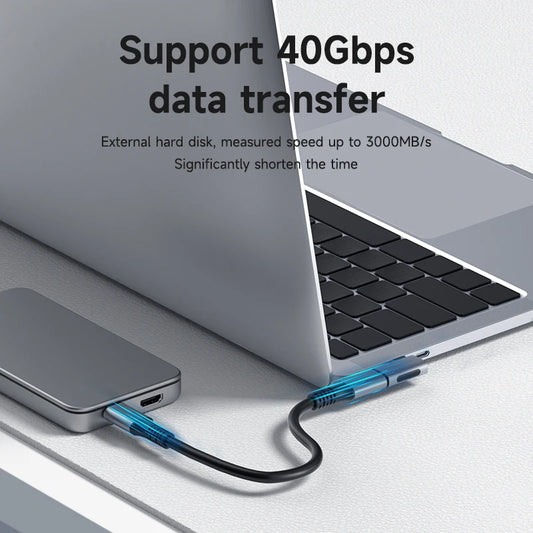 Hagibis 240W USB C to C Adapter 40Gbps 8K 60Hz 90 Degree Converter USB4 Adapter for Thunderbolt 4/3 MacBook iPhone 17 Pro Tablet
