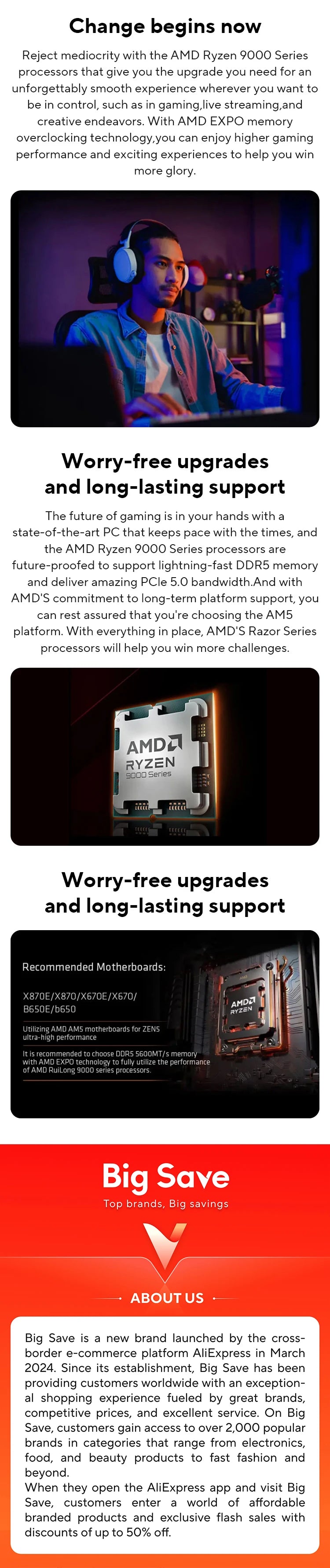 AMD Ryzen 5 9600 Brand New CPU 5.2GHz 6-Core 12-Thread 38MB Cache 4NM TDP 65W Socket AM5 Gameing Processor Without Package