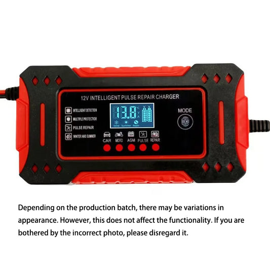 Battery Repair LCD Display 6A 12V Intelligent Car Battery Charger Car and Motorcycle Battery Charging Unit Lead-Acid