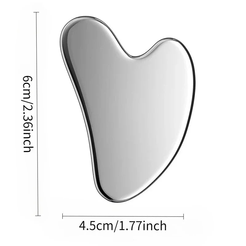Stainless Steel Gua Sha Board Summer Cooling Light Beige Tightening Tool and Dark Circles Improvement Professional Beauty Kit