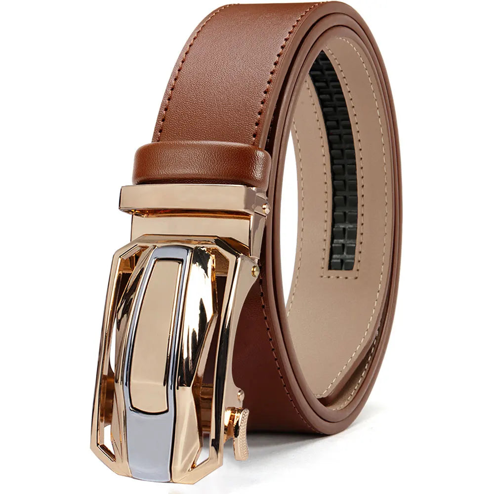 Men Belts Leather Waist Strap Male Automatic Buckle Waistband Mens High Quality Girdle Belts for Women Men Gifts 105 115 125cm