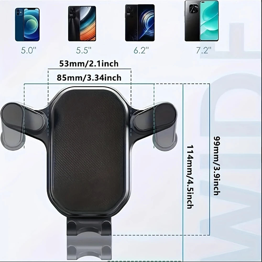 Gravity Car Phone Holder Air Vent Clip Mount for 4.7-7 inch Smartphone Universal Shockproof Stand for iPhone Samsung Xiaomi