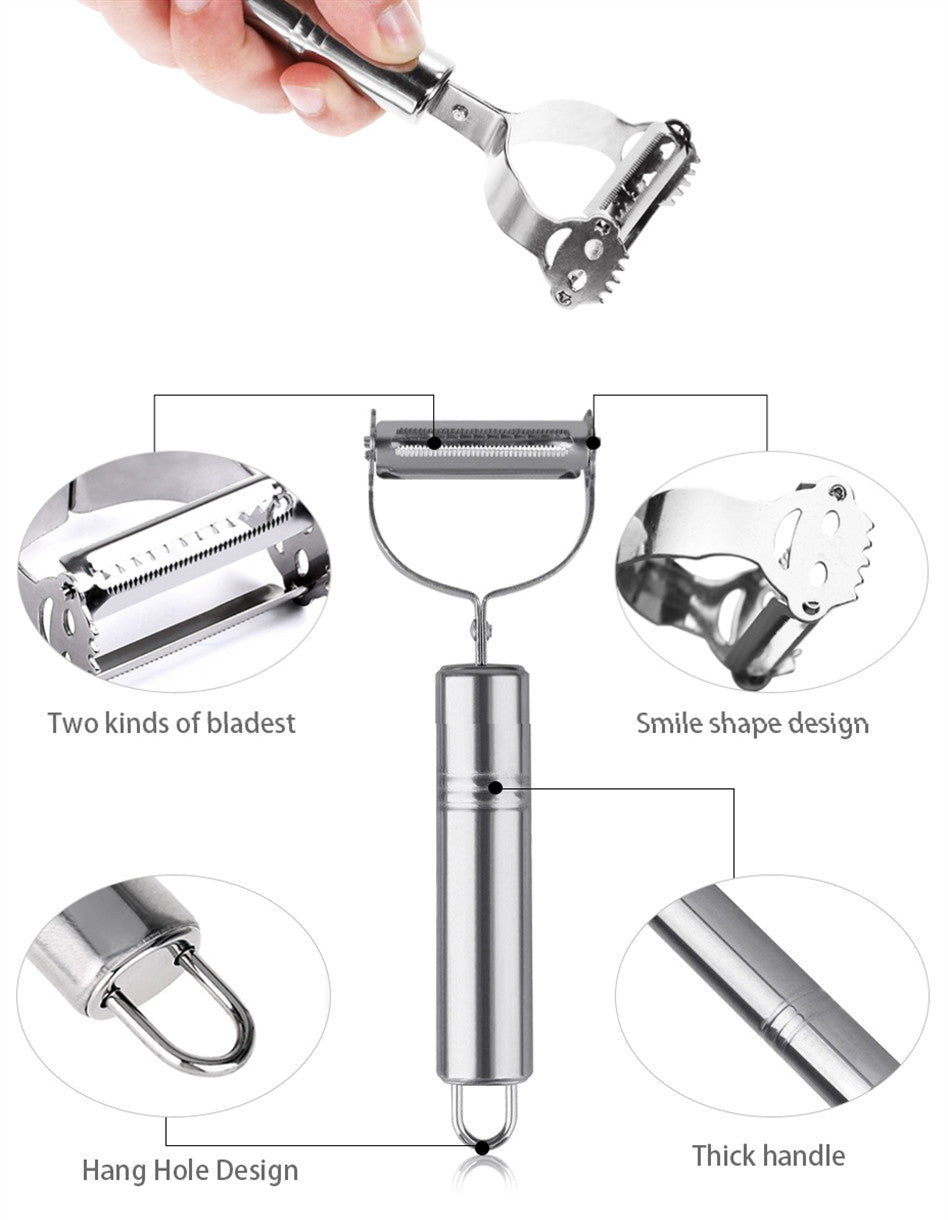 Stainless Steel Vegetable Slicer Multifunctional Potato Carrot Cucumber Grater Julienne Peeler Fruit Vegetable Peeler Kitchen Cu