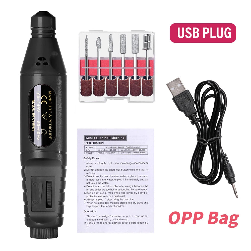 Professional Nail Drill Machine Set Remove Nail Sander Gel Polish Remover Tools Driller Manicure Nail Accessories Nail tools