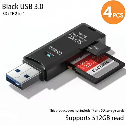 2-in-1 Multi Functional USB 3.0 Card ReaderMiniSD TFMemoryCardReaderUSBFlashDrive CardreaderAdapter For PCLaptops Accessories