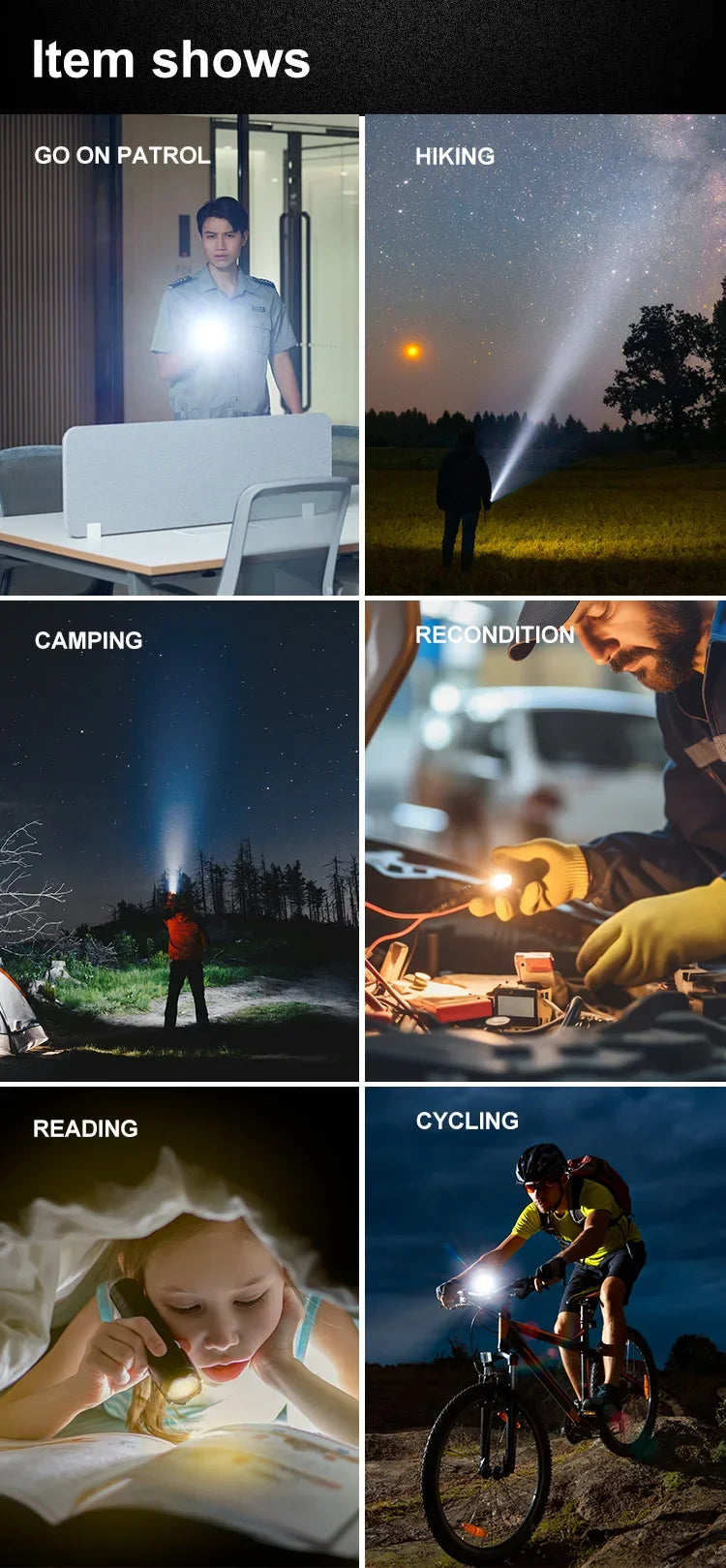 Rechargeable USB 18650 Powerful LED Flashlight Waterproof Zoom Tactical 100000 Lumens for Fishing Hunting Camping
