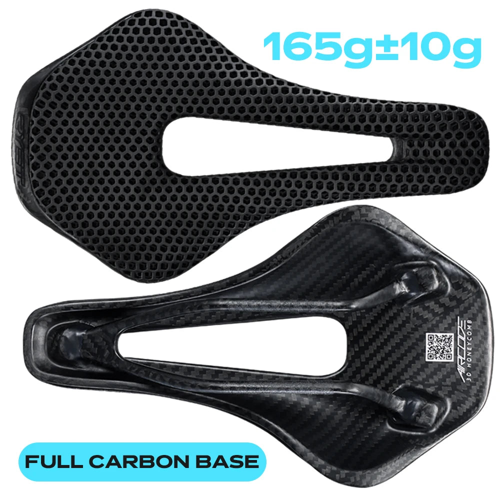 RYET Full Carbon 3D Printed Saddle Ultralight Hollow Comfortable Breathable MTB Road Racing Bike Cycling Seat Bicycle Accessory - Shoppiline