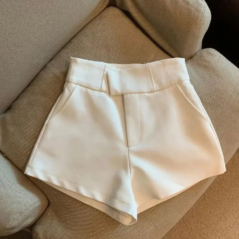 Shorts Femme Mooyufon Noir Shorts Femme Harajuku Élégance Taille Haute Shorts Coupe Évasée Décontracté Fille Branchée Pantalon Droit Sexy
