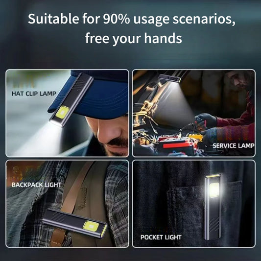 2026 NEW LED Keychain Flashlight USB-C Rechargeable 600Lm Portable Mini Torch Light Pocket Lantern Flood Work Light With Magnet