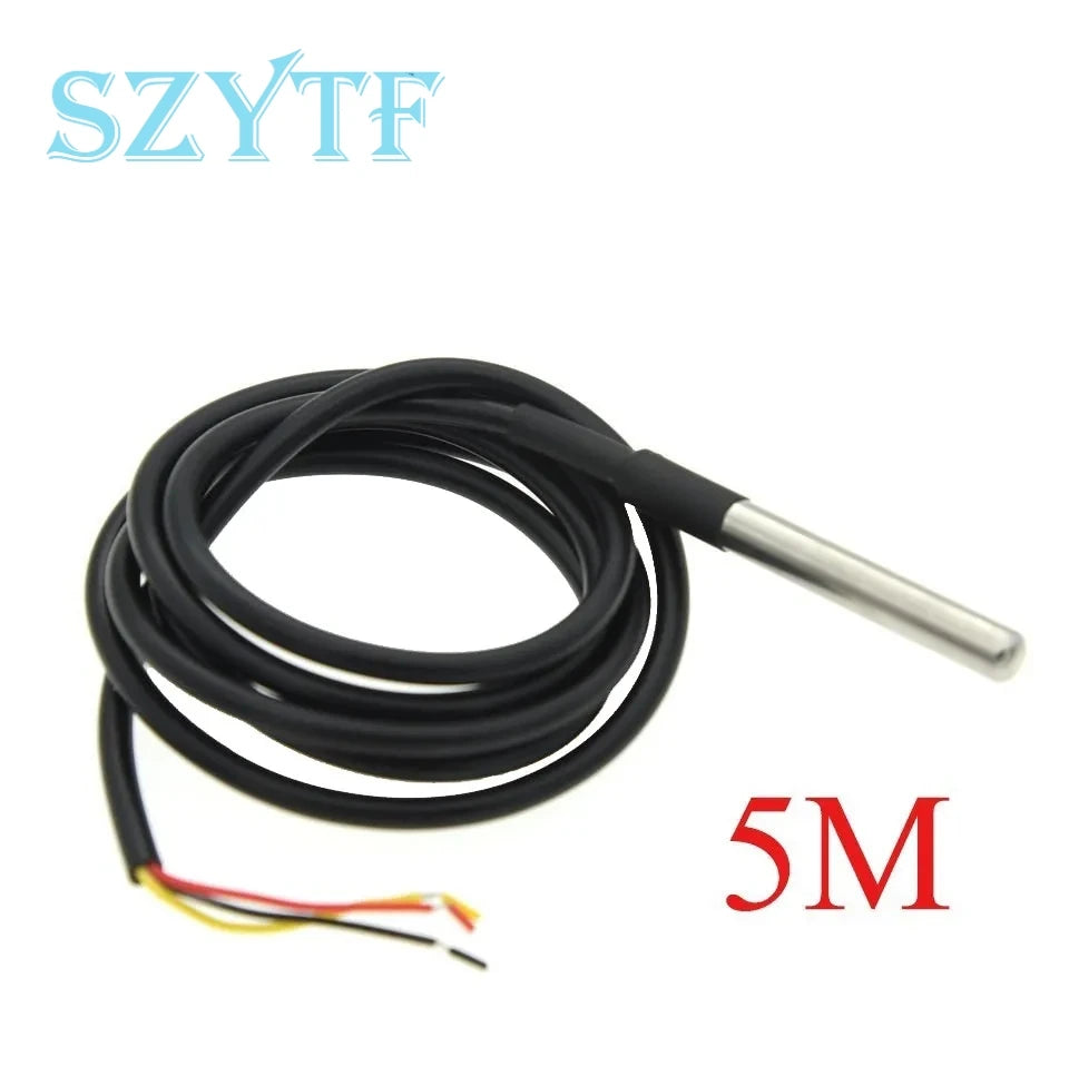 Waterproof DS18B20 thread temperature probe temperature sensor Stainless steel package 1m 2m 3m 5m 18B20 For Arduino