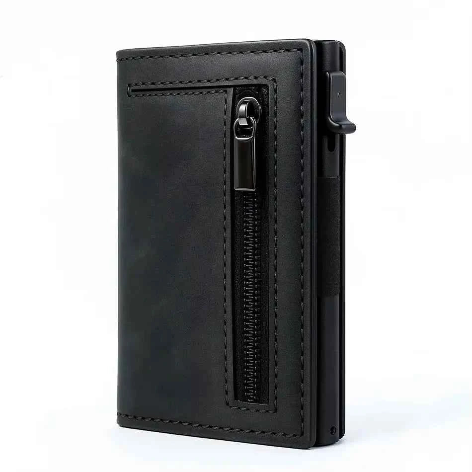 Minimalist Leather Wallet for Men Magnetic Pop Up Credit Card Holder RFID Blocking Luxury Vallet - Shoppiline