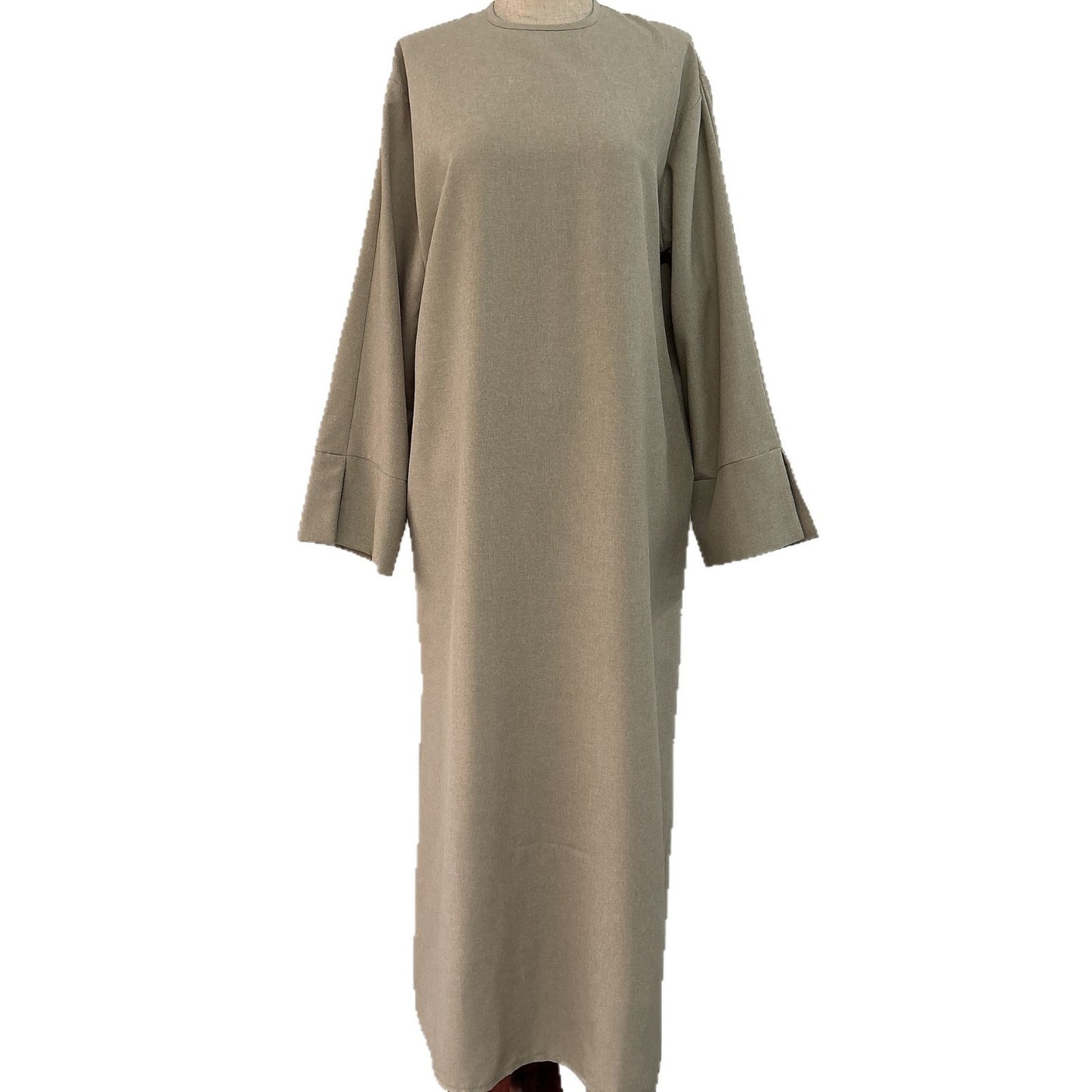 Round-neck Simple Solid-color Loose-fitting Straight-cut Elegant Dress