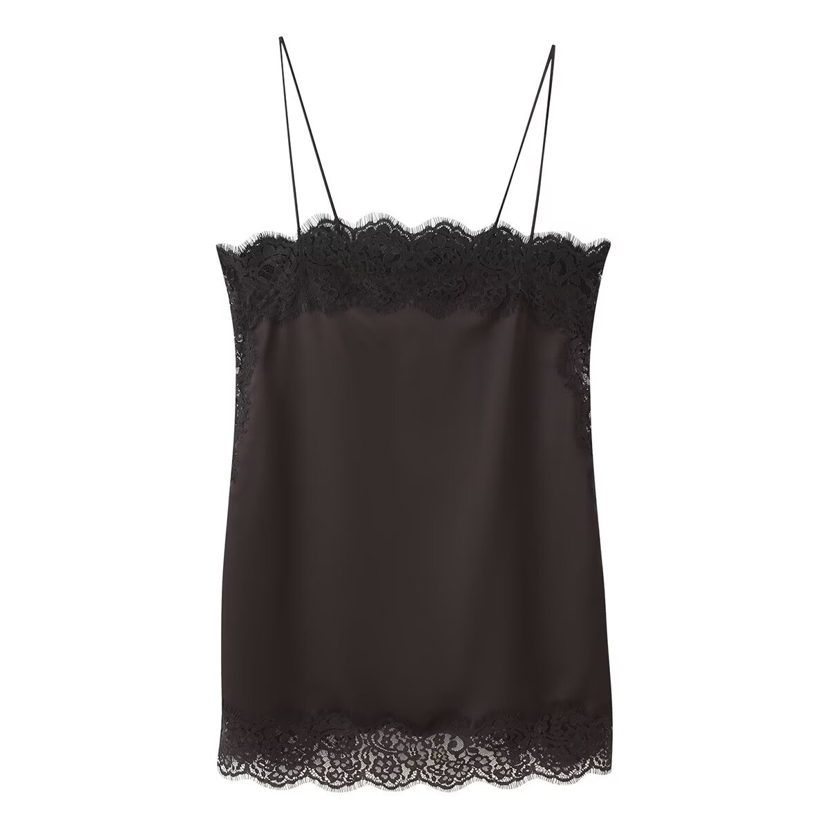 Lace-trimmed Silk-satin Slip Dress Set