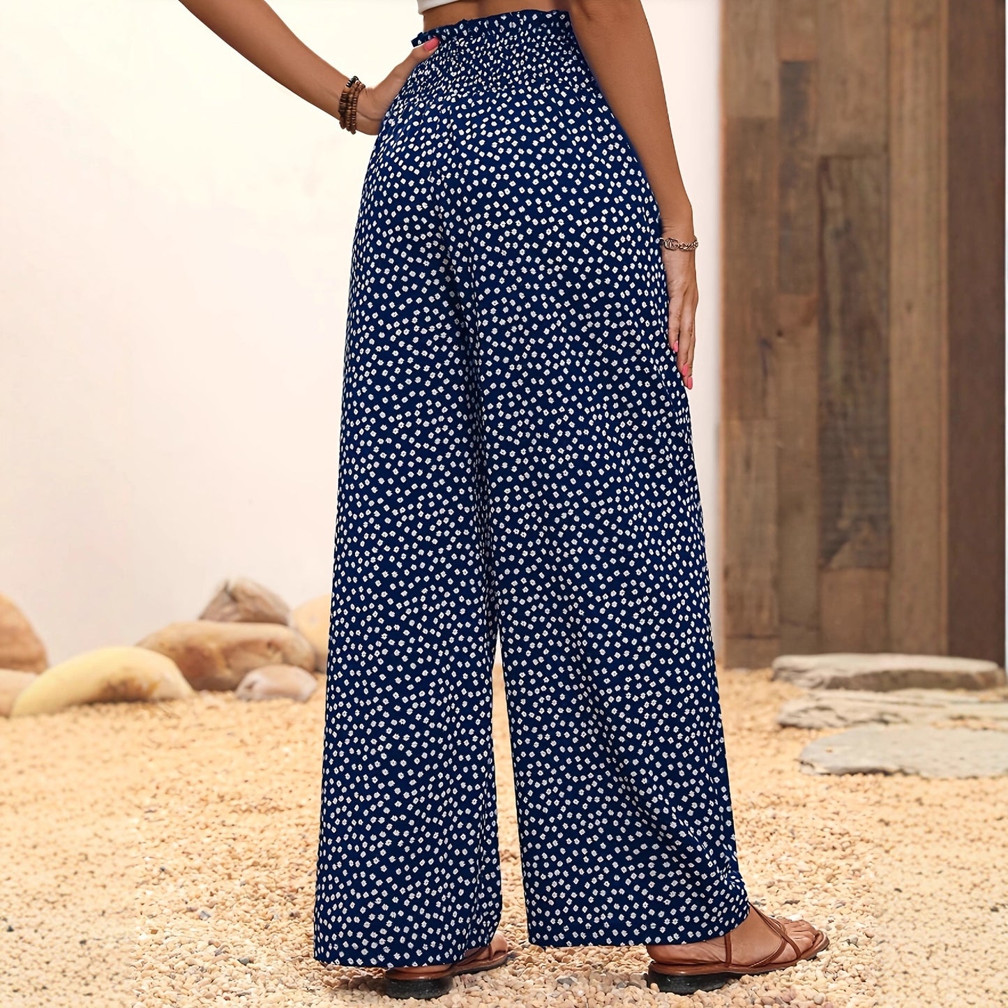 Printed Loose-Fitting SpringSummer Casual Stretch Waist Elastic Pants