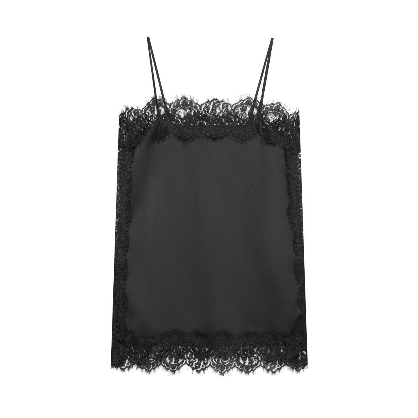 Lace-trimmed Silk-satin Slip Dress Set