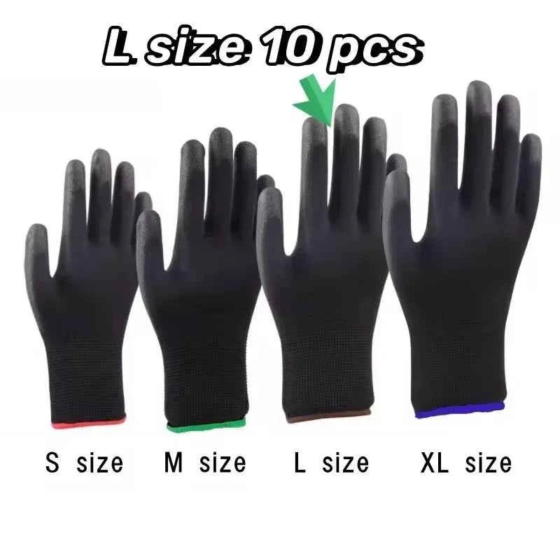 10 Pairs Durable Safety Gloves - Anti - Slip, Wear - Resistant, ESD Protection for Gardening & Woodworking - Shoppiline