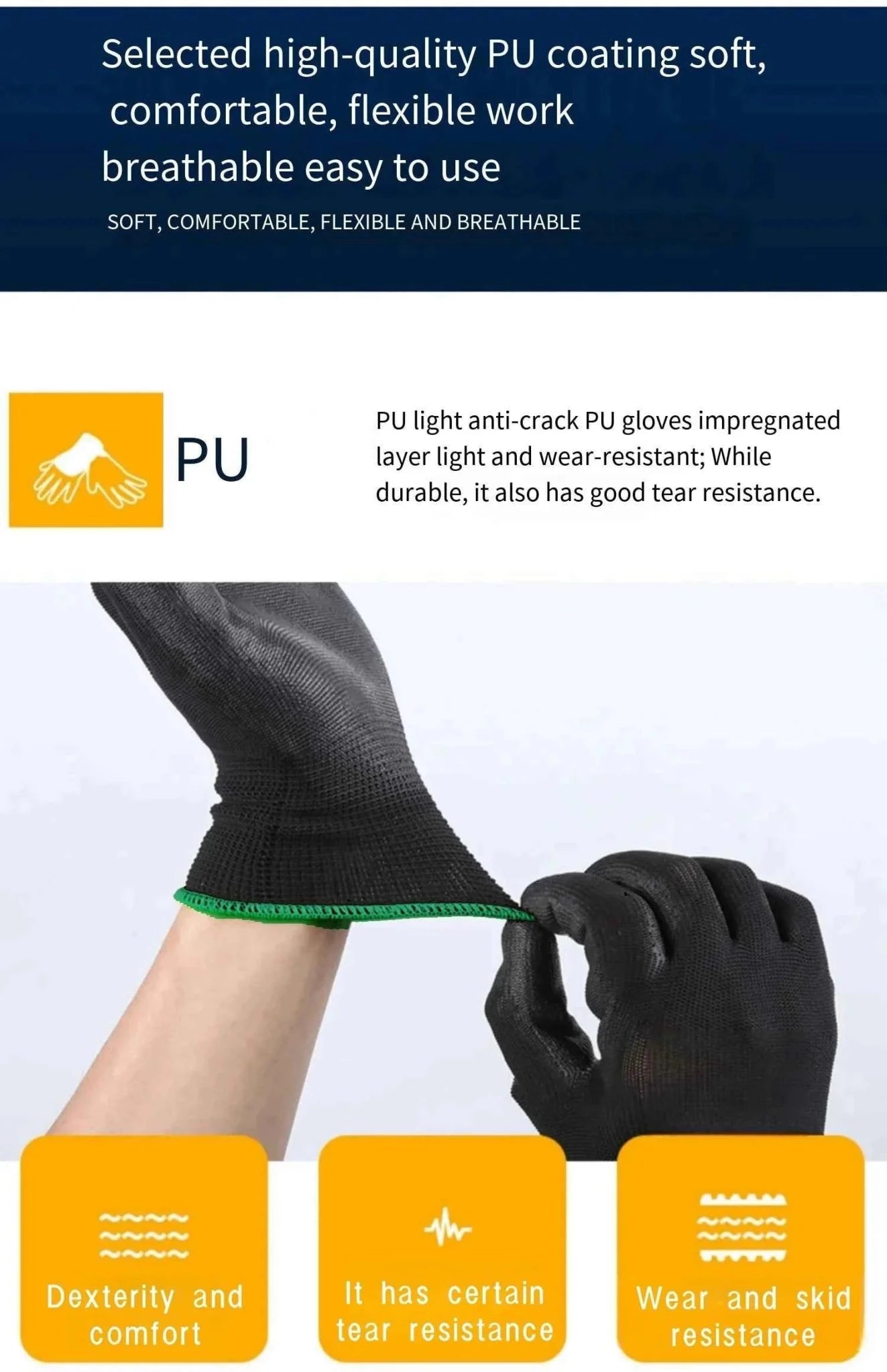 10 Pairs Durable Safety Gloves - Anti - Slip, Wear - Resistant, ESD Protection for Gardening & Woodworking - Shoppiline
