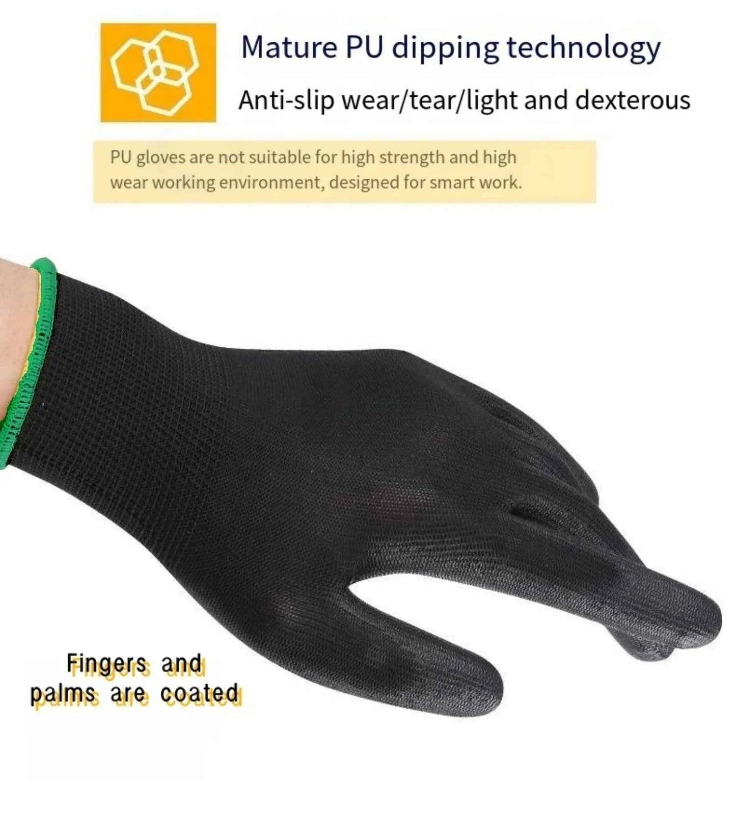 10 Pairs Durable Safety Gloves - Anti - Slip, Wear - Resistant, ESD Protection for Gardening & Woodworking - Shoppiline