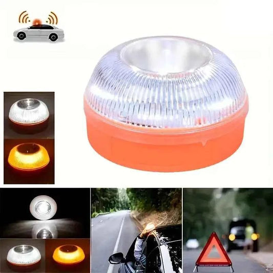 1/2pc Magnetic Flashing Yellow Emergency Lamp Safety Alert Light need AAA Battery Power for Outdoor Camping Road Safety Light - Shoppiline