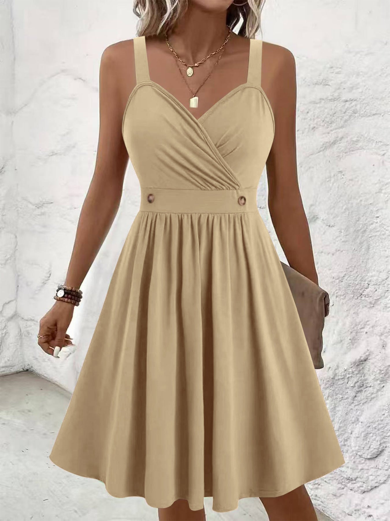Elegant Sleeveless Dress In European And American Style