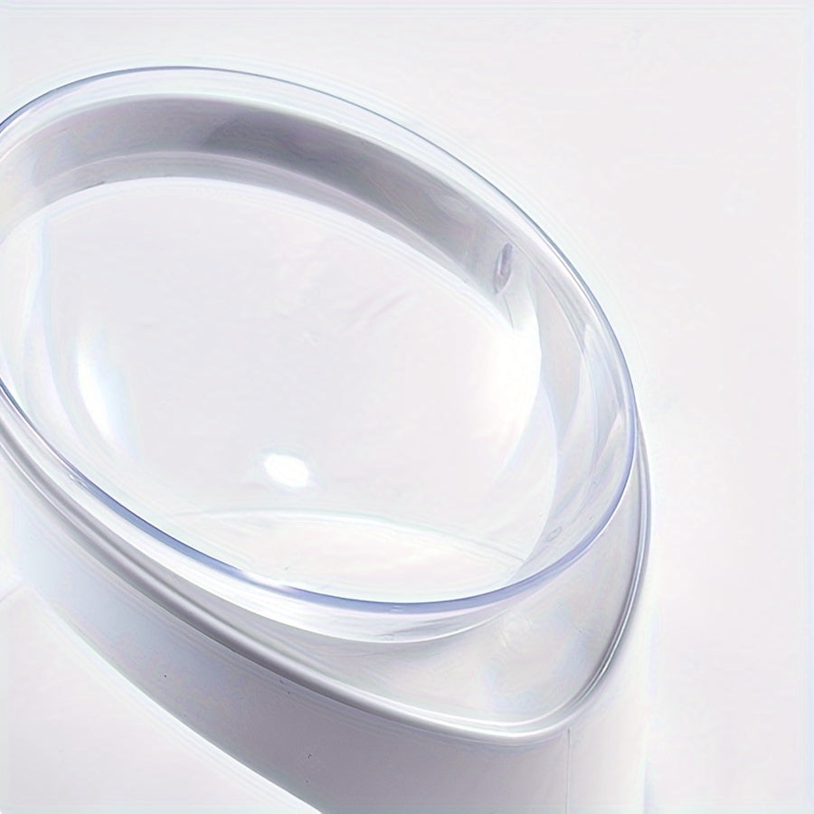 Elevated Cat Food Bowl Ergonomic Clear Anti Vomit Tilt Pet Feeder Cat Neck Protection Bowl Durable Plastic, Suitable For Dry And Wet Cat Food
