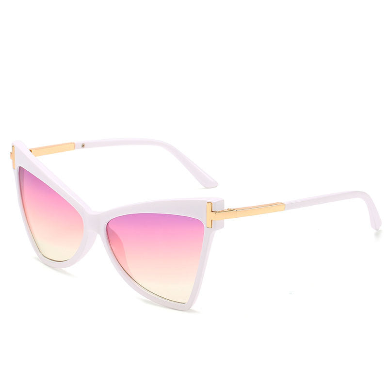 Fashion Triangle T-shaped Ocean Color Cat Eye Glasses