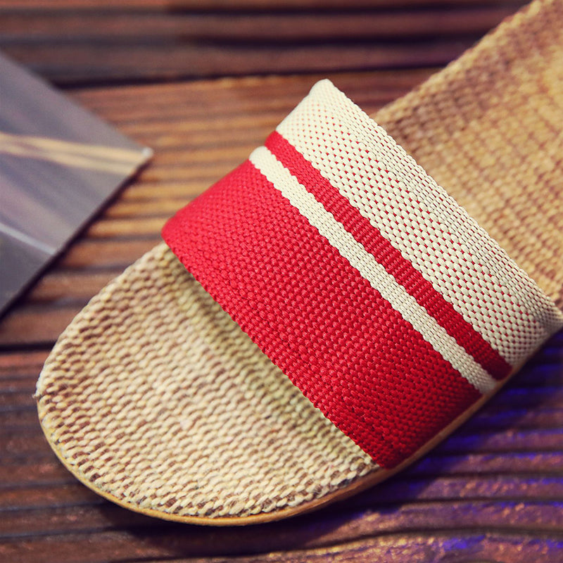 Hemp Casual Slippers Women Home Flats Spring Summer Luxury Designer Shoes Ladies 2026 Fashion Indoor Slides Couple Lightweight