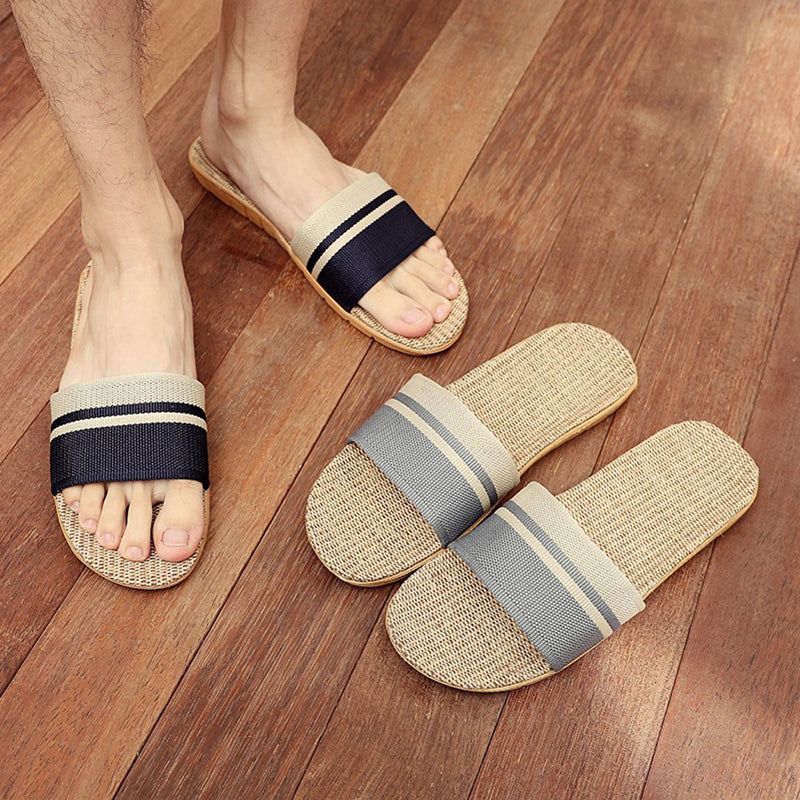 Hemp Casual Slippers Women Home Flats Spring Summer Luxury Designer Shoes Ladies 2026 Fashion Indoor Slides Couple Lightweight