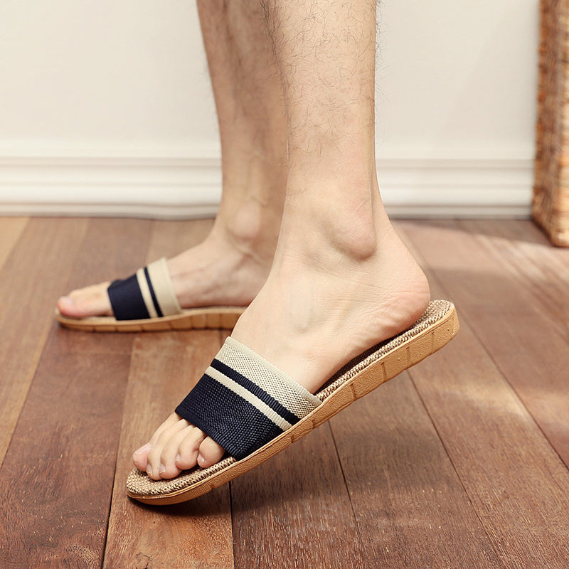 Hemp Casual Slippers Women Home Flats Spring Summer Luxury Designer Shoes Ladies 2026 Fashion Indoor Slides Couple Lightweight