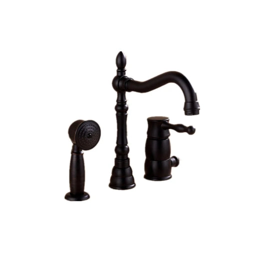 Brass Deck Mount ORB 3 Holes Basin Mixer Tap Black Bathtub Faucets With Hand Shower Factory price