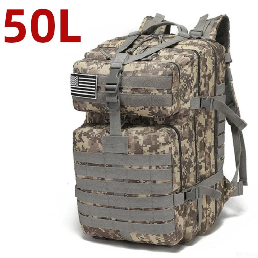 25L/50L Sturdy Nylon Waterproof Tactical Sports Trekking Fishing Hunting Camping Hiking Bag Backpack Outdoor Rucksacks - Shoppiline