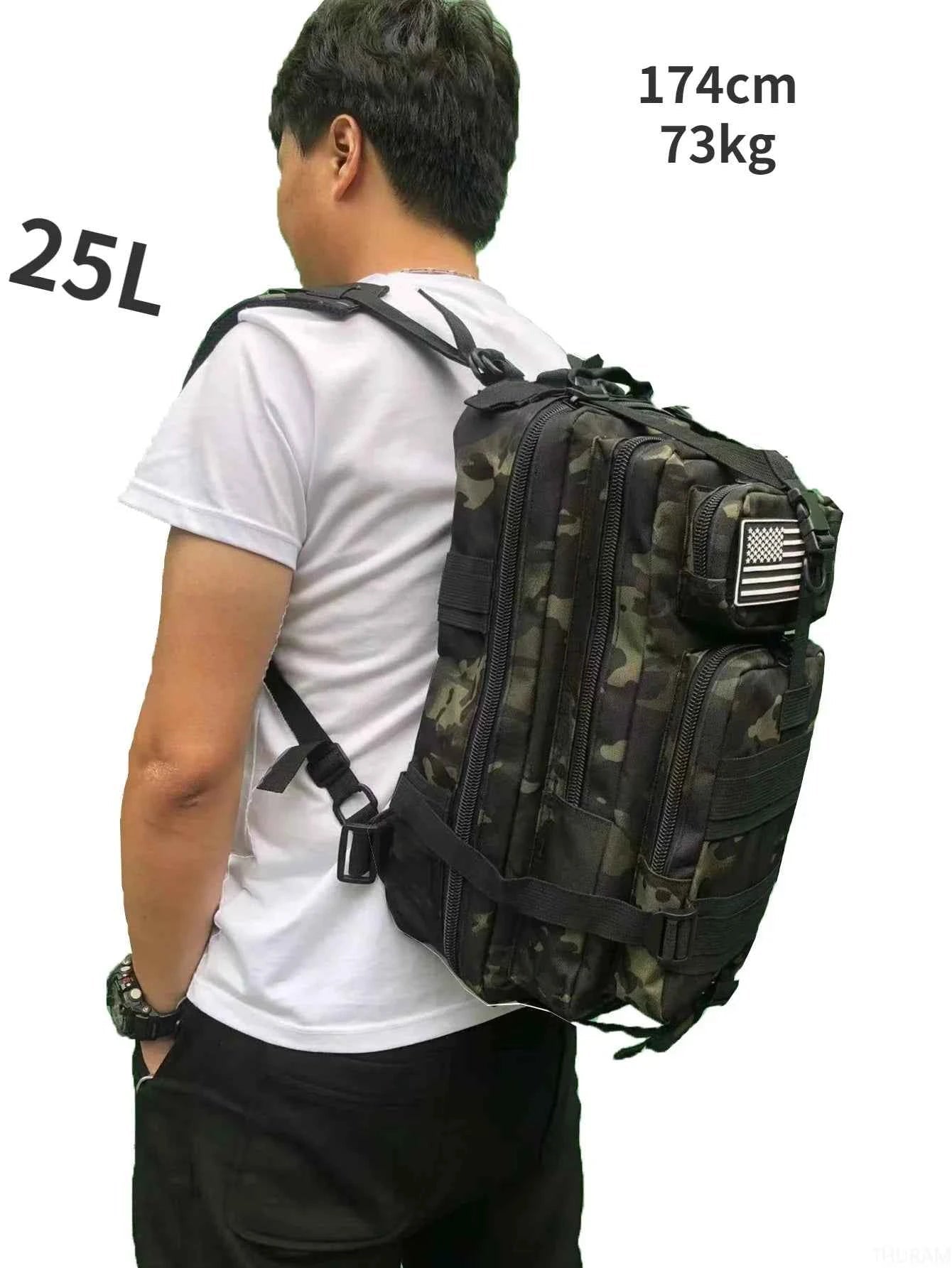 25L/50L Sturdy Nylon Waterproof Tactical Sports Trekking Fishing Hunting Camping Hiking Bag Backpack Outdoor Rucksacks - Shoppiline