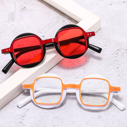 Personality Trend Fashion Plain Glasses Color Matching Sunglasses